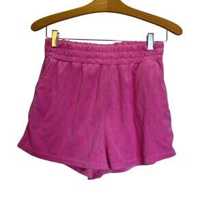 Anthropologie Araminta James Terry Cloth Shorts Hot Pink Lounge Beachy Size S